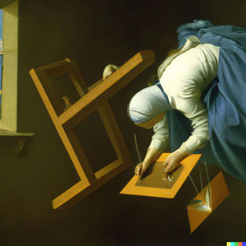 the discovery of gravity, painting by Johannes Vermeer